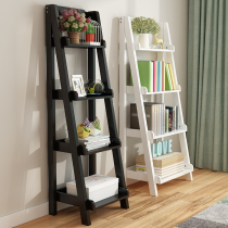 American shelf living room bedroom Nordic solid wood bookshelf simple modern four-story trapezoidal display stand