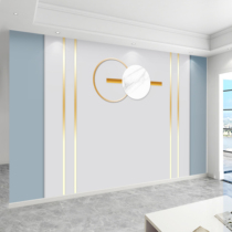 Light extravagant geometric TV Background wall Bamboo Wood Fiber Integrated Wall Panel Line Nordic Bedroom Headboard Decorative wall panel
