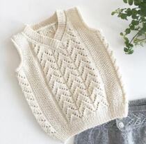 V-neck vest Boy girl vest sweater vest Text description translation Weaving illustration Non-finished product