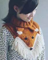 Little fox scarf childrens scarf needle text description translation knitting diagram non-finished product