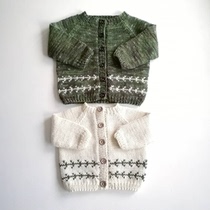Green Tea Cardigan Sweater Text Description Weaving Translation Diagram Not Finished from Bottom to Top