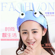 New big eyes plush ears hairband cartoon face washing hairband makeup mask headband hairband
