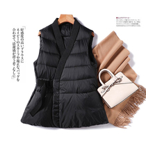 CHAO grade thin and light down vest female deep V collar adjustable waist circumference ~ better match and more temperament