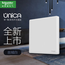 Schneider Zhen platinum silk velvet White single open double open three open single control double control switch five hole air conditioning computer socket