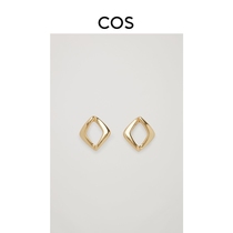 COS ladies diamond-shaped brass stud earrings gold 2021 Autumn New 1005693001