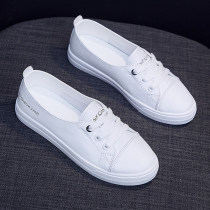 2021 spring and summer explosion shallow mouth white womens shoes wild flat casual white shoes new net red thin plate shoes