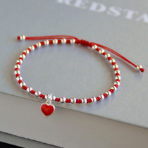 999 sterling silver transfer beads red rope love anklet male and female couples best friend foot rope transfer gift