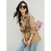 Small island breeze not easy to crease Japanese fabric trendy temperament winewear ladies spring and autumn commute cashew short jacket