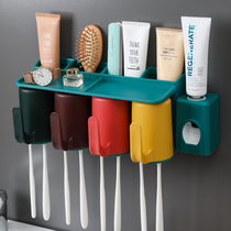 Toothbrush shelve-free mouthwash cup brushing cup brushing cup hanging wall-style toilet wall-mounted storage case tooth cylinder suit