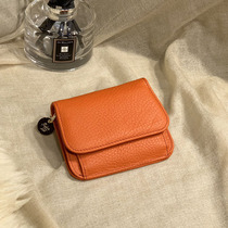 Short simple small ultra-thin womens card bag Korean ins leather cute card clip Korean mini coin wallet leather