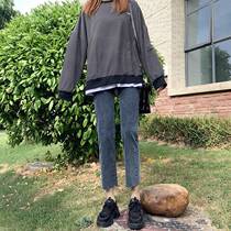 Eighty-nine in spring and autumn high waist straight tube thin Joker wide-legged loose jeans female Korean student