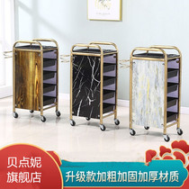 Hairdressing cart hair salon tool cart beauty hand pull rack hair stylist special hot dyeing small barbershop bar cart