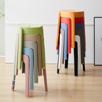 Plastic stool thickened bench home dining stool Dining Room Chair Color Plastic Round Stool High Stool Adult Fashion Small Board