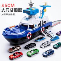 Submarine toy childrens ship model warship large fireboat Marine Police cruise ship alloy early education speedboat