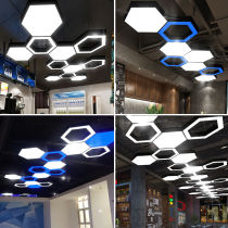 Honeycomb chandelier office chandelier led hexagonal honeycomb honeycomb honeycomb hexagonal creative Internet cafe clothing