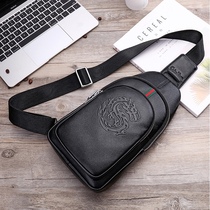 2021 New Brand Chest Bag Men Genuine Leather Large Capacity Single Shoulder Bag Mens Leisure Bull Leather Diagonal Satchel Tide