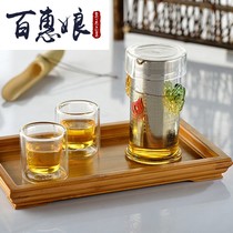 Baihui Niang Sang Bang Camellia tea pot stainless steel inner tank filter heat-resistant glass tea maker tea breener glass