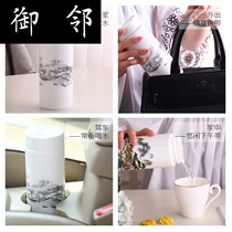 jf bone china water cup double insulation portable cup with lid large capacity Tea Cup hand Cup