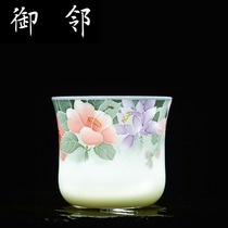  Master cup single cup large ceramic tea cup household tea set personal cup hand-painted ladies Kung Fu tea cup fragrant cup