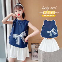 Childrens clothing girls summer clothing suit 2022 Summer Korean version of vest girl The big boys thin foreign air two sets