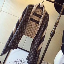 2021 autumn and winter New European and American style double-sided imitation cashmere jacquard scarf Womens Big Brand shake sound with warm shawl