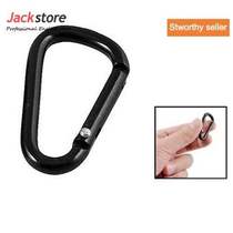 SZS Hot 10 Pcs Black D Shaped Aluminum Alloy Carabiner Hook