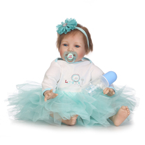 NPK simulation baby doll cute pink blue skirt toy gift foreign trade hot sale popular recommendation