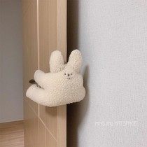 ins wind cute bunny bear anti-pinch hand-hanging safety block Lamb hair childrens creative protection block
