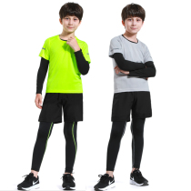 Childrens Tight Mens Training Clothing base shirt Basketball Running Football Sports Quick Clothes Fitness Suit Boys Set