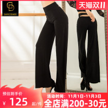 dancebaby new Latin dance womens high waist pants wide legs shrink feet two kinds of wear practice pants dance pants ZD319