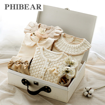 Baby gift box winter Full Moon Baby set one year old dress cotton set box spring and autumn hundred days clothes suit