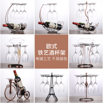 Household red wine cup holder wine cabinet red wine rack ornaments upside down wine bottle rack European wine rack goblet rack