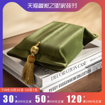 American light extravagant velvet solid color wild velvet towel bag home living room dining car tissue cover