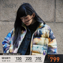 JNBY Jiangnan cloth down jacket trend comfortable print medium long coat womens 5J0710960