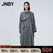 JNBY Jiangnan cloth spring new windbreaker long fashion structure casual comfort coat female 5L1220500