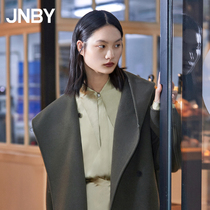 JNBY Jiangnan cloth autumn long temperament hooded cloak style warm woolen coat 5J9250230