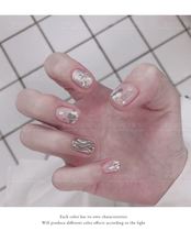 Korea ins manicure sequins Net red pop ultra-thin love heart stickers color nail decorative heart patch
