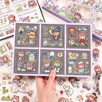 200 hand account sticker set PET waterproof non-trace hand account stickers small pattern cartoon ins feng shui Cup diy stickers