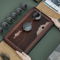 Solid wood tea tray Household small drain Bamboo tea table Tea set Tea tray Mini dry bubble table Water storage tea sea