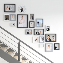 Print photo corridor porch left and right stairs photo wall decoration photo frame hanging wall sticker free of perforated background Board combination