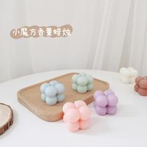 South Korea Ins Small Magic Square Incense Candle Home Scented Scented Geometric Styling Pendulum Soya Bean Wax Lavender