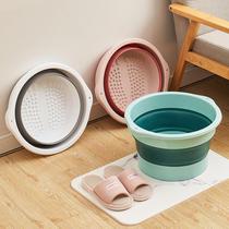 Folding bubble bucket portable travel handmassage football pot over calf high-calf household dorm toilet wash bucket