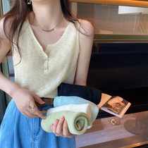 Vest womens summer wear outside and inside thin knitted bottoming sling design niche white loose sleeveless top