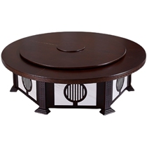 Love Dreams Birds New Chinese Style Hotel Electric Dining Table Big Round Table And Chairs Solid Wood Hotel New 18 People 20 People Automatic Turntable