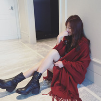 Spring and Autumn Office Cloak Joker Long Red Scarf Womens Dual Use Korean Warm Cashmere Shawl