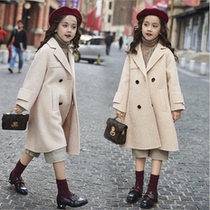 Girl Foreign Piste Fur Coats Autumn winter 2021 Son Coat Thickening Mid-Length Cashmere Windcoat Bifacial Suede