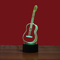 Flagship Store Manufacturer Wholesale Guitar Seven Color 3D Small Night Light USB Connector Creative Vision Light Touch Switch