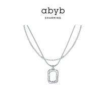 abyb Charming necklace female choker new wild art frame hip hop ins tide neck chain double accessories