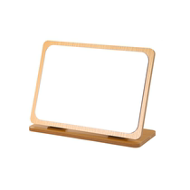 Folding student dorm cosmetic mirror wooden desktop mirror household HD beauty mirror large dresser desktop mirror
