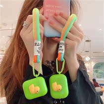 Summer three-dimensional duck for Apple airpods1 2 generation protective cover pro3 wireless Bluetooth earphone sleeve lanyard